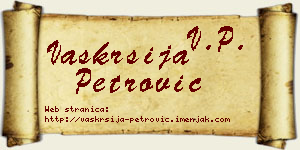 Vaskrsija Petrović vizit kartica